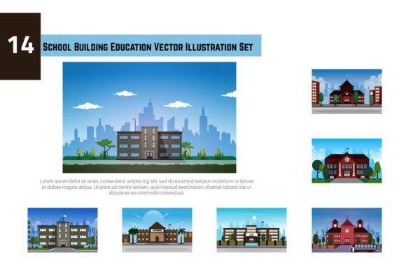 14 School Building Education Vector: A Versatile Design Resource for Modern Creators