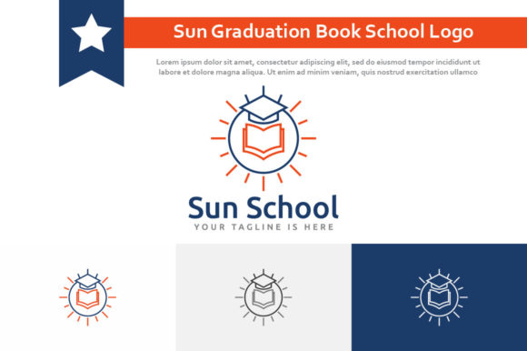 Bright Sun Graduation Book School Logo: A Symbol of Academic Achievement and Educational Branding