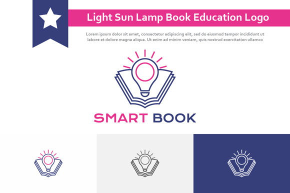 Light Sun Lamp Book School Study Logo