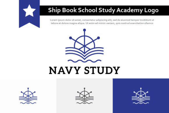 Ship Book School Study Education Logo: A Symbol of Academic Direction and Growth