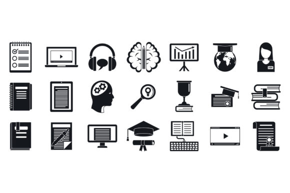 Streamlining Educational Branding with the School Staff Education Icons Set, Simple