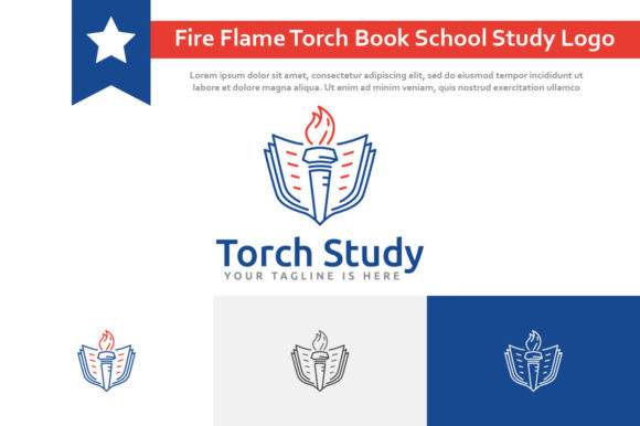 Understanding the Fire Flame Torch Book School Study Logo for Educational Branding